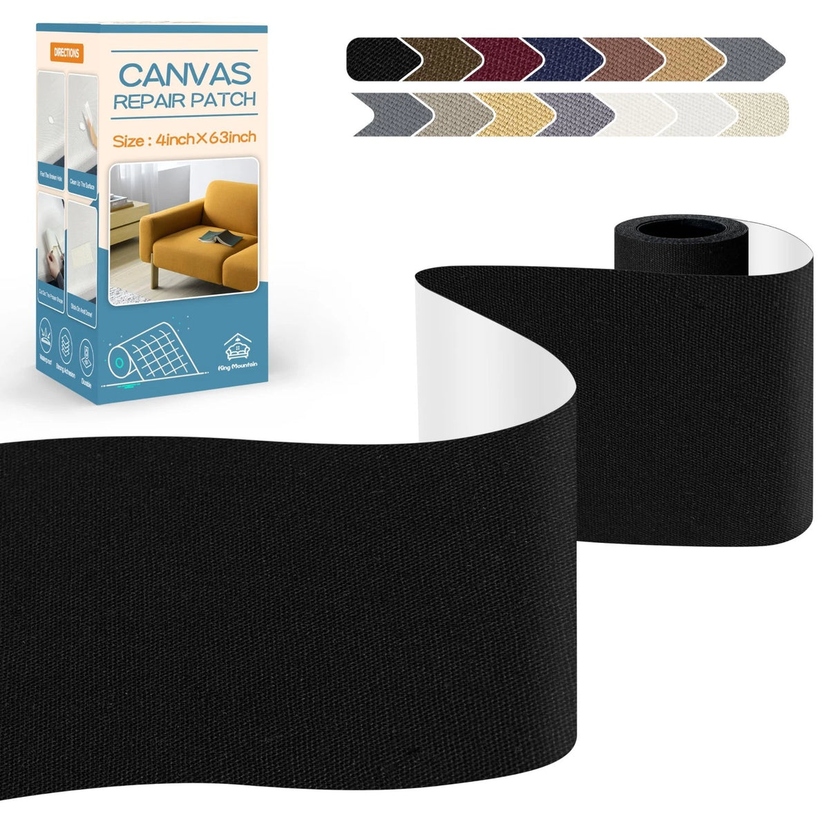 Canvas Repair Tape,Outdoor Gear Patch, 4Ã—63 Inches,Waterproof,Self-Adhesive for