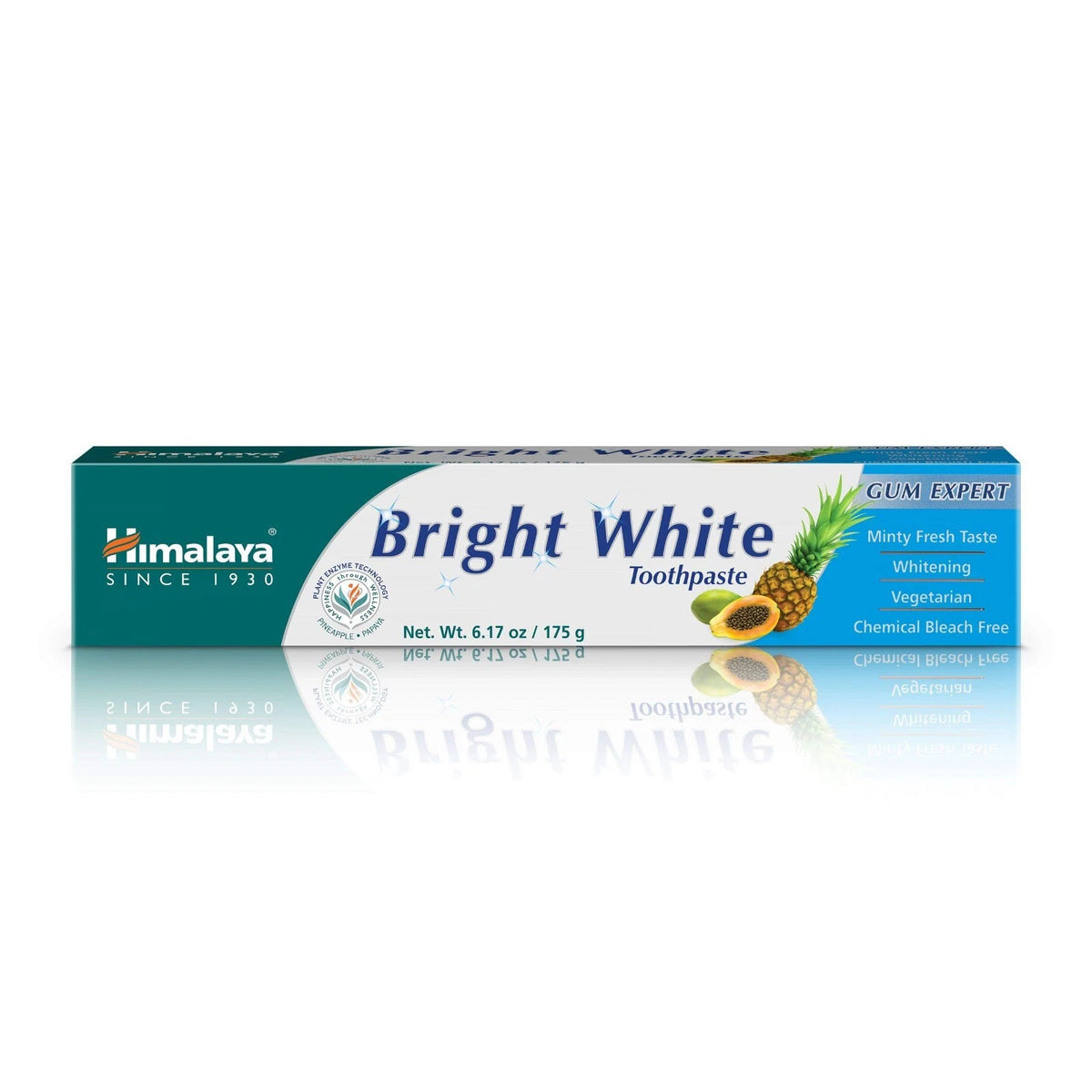 Himalaya Bright White Toothpaste, Fluoride Free to Reduce Plaque - 6.17 oz