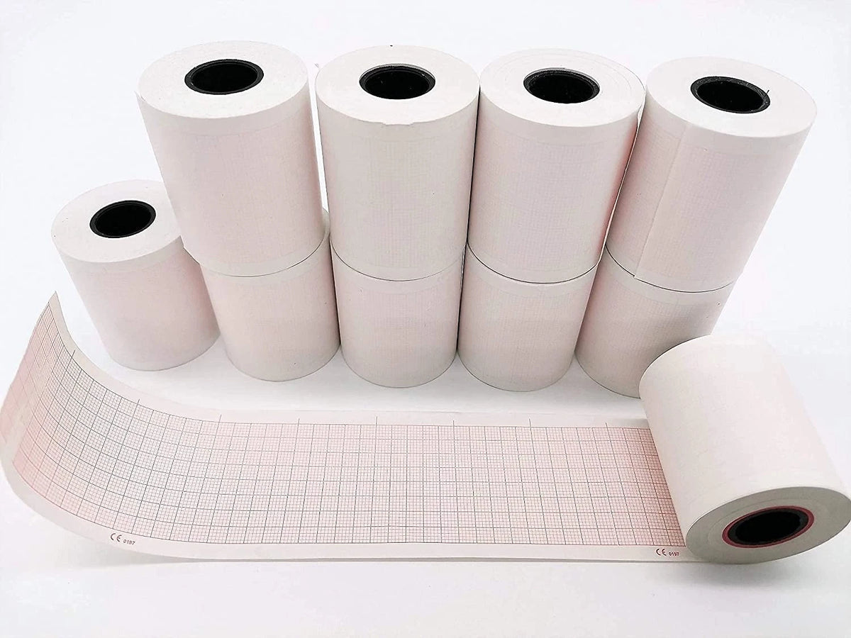 10 Rolls ECG Paper EKG Paper for ECG Machine 50Mm X 20 Meters Fit for Edan SE-10