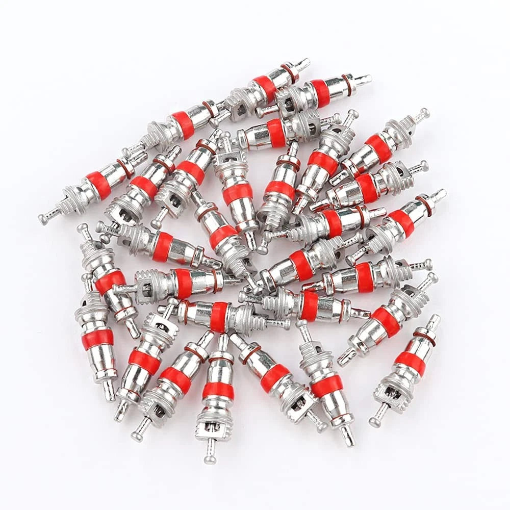 30PCS Nickel Plated Tire Valve Stem Cores - Universal Fit for Cars & Trucks