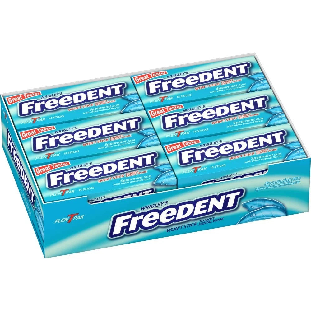 Chewing Gum - WRIGLEY'S Spearmint Flavored, 12 Pack Bulk Gum, 15 Sticks per Pack