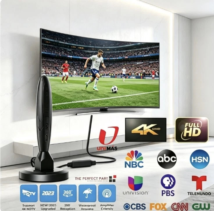 5600Miles TV Antenna HDTV Amplified Digital 4K 1080P Long Range Indoor Upgraded