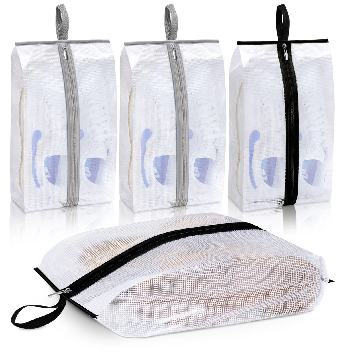 Waterproof Shoe Bags for Travel 4 Pack XX-Large Shoe Storage Bag Clear Sneaker P