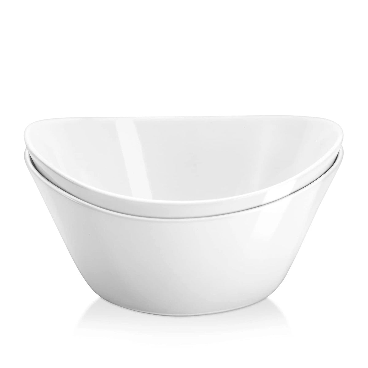 Salad Bowls Set 40 Ounces Porcelain Serving Bowls for Kitchen Large White Bow...