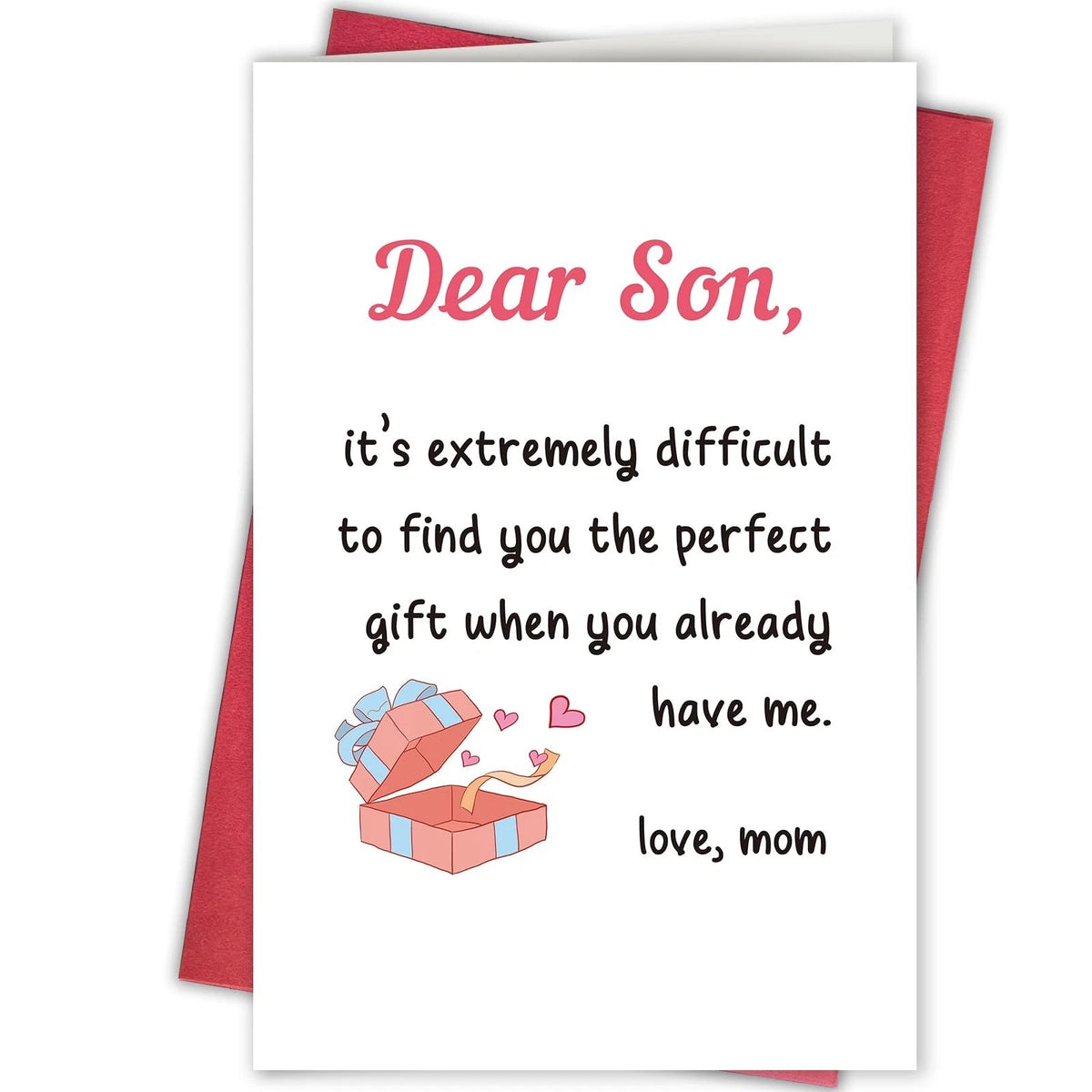 Humorous Birthday Card for Son, Gag Birthday Gift from Mom, Funny Bday Card for