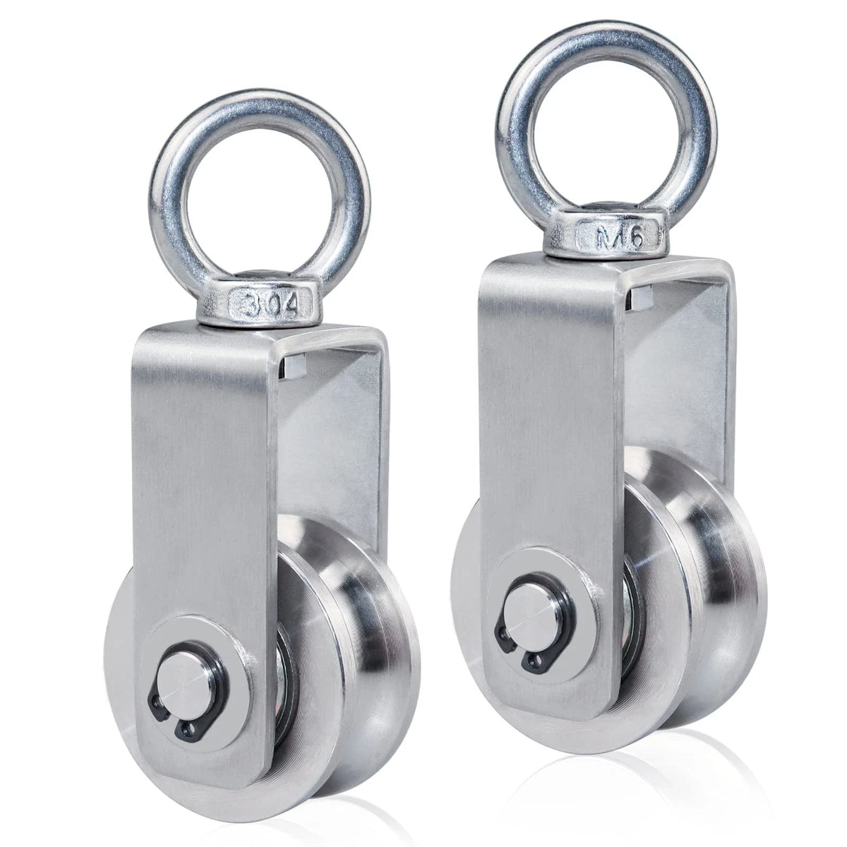 2 Pack Cable Pulley Wheel Stainless Steel Bearing Inside Rope Pulley for Pulley