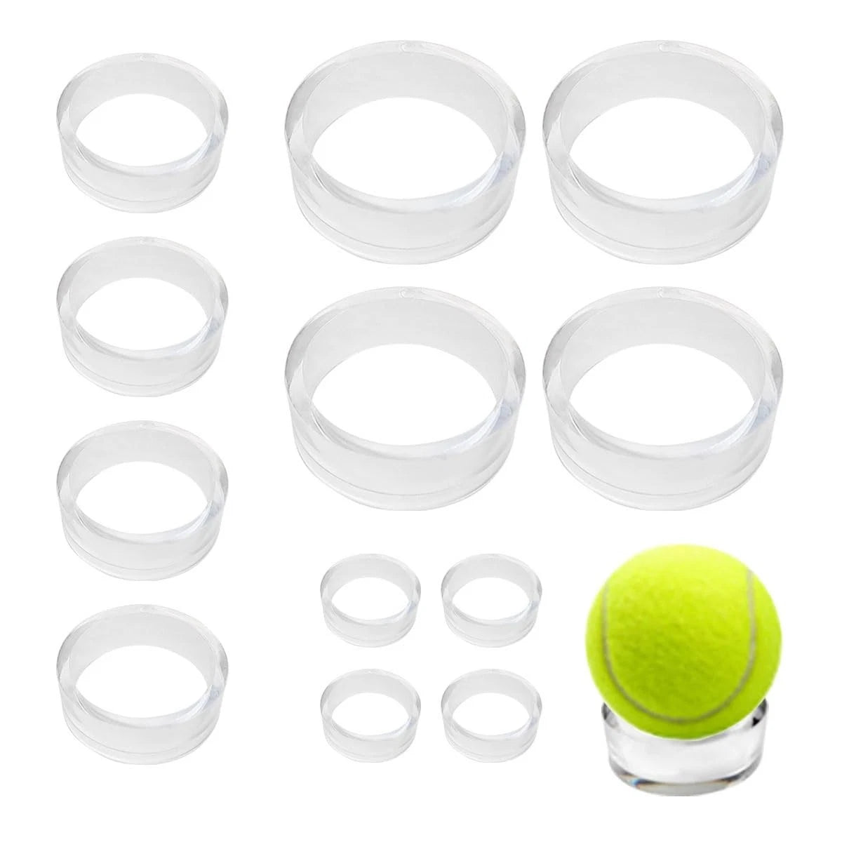12 Pcs Acrylic Display Stand Sphere Ball Holder Rings for Baseball Tennis Golf