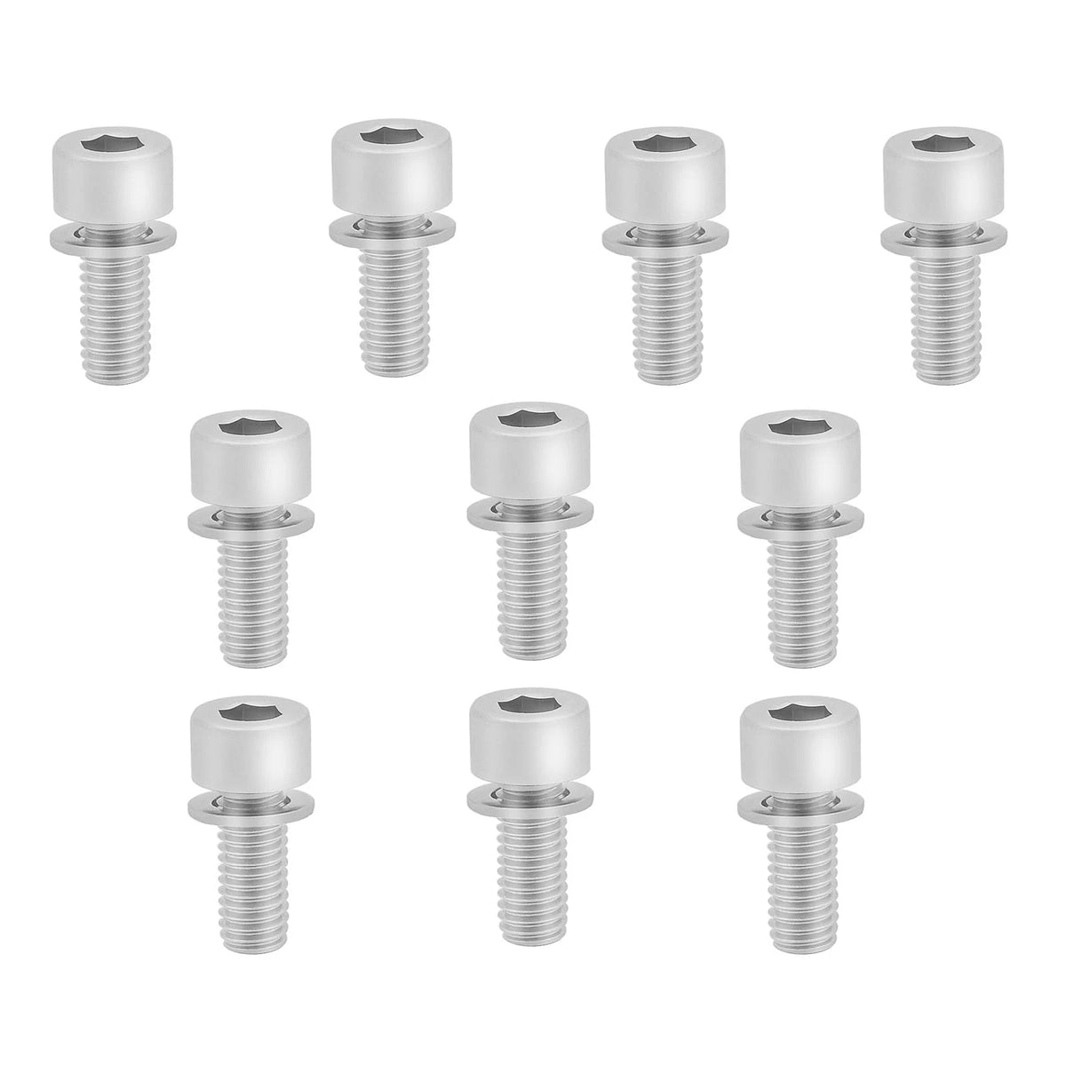 10PCS Bike Water Bottle Cage Bolts Holder Screws with Washers, M5x12mm Hex So...