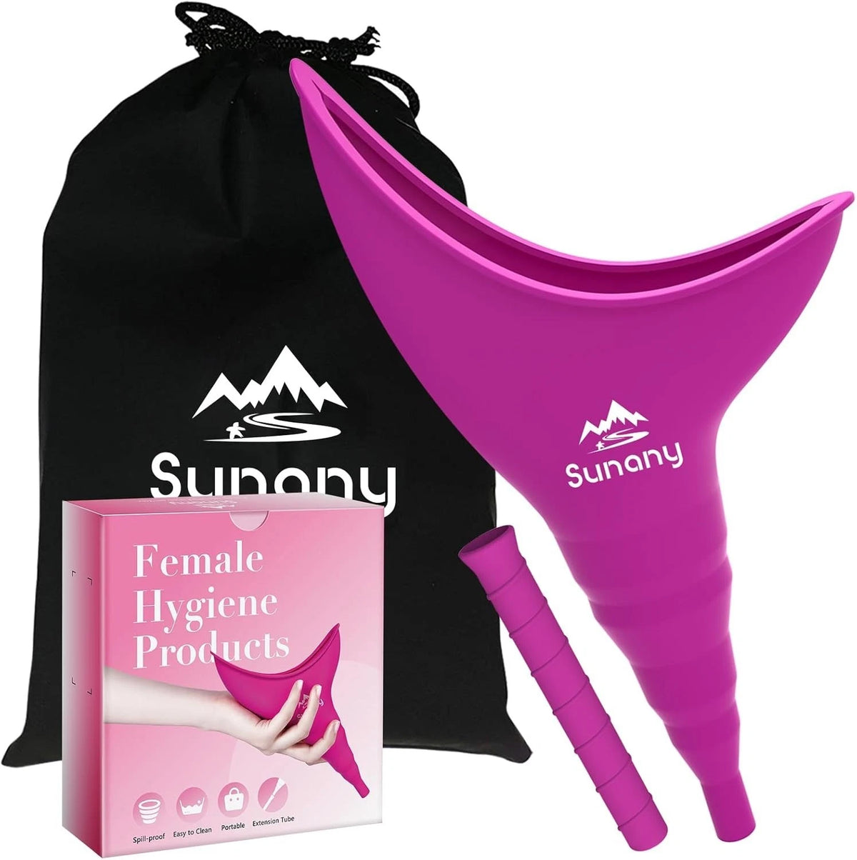 Sunany Female Urination Device Reusable Female Urinal Silicone Women Pee Funnel