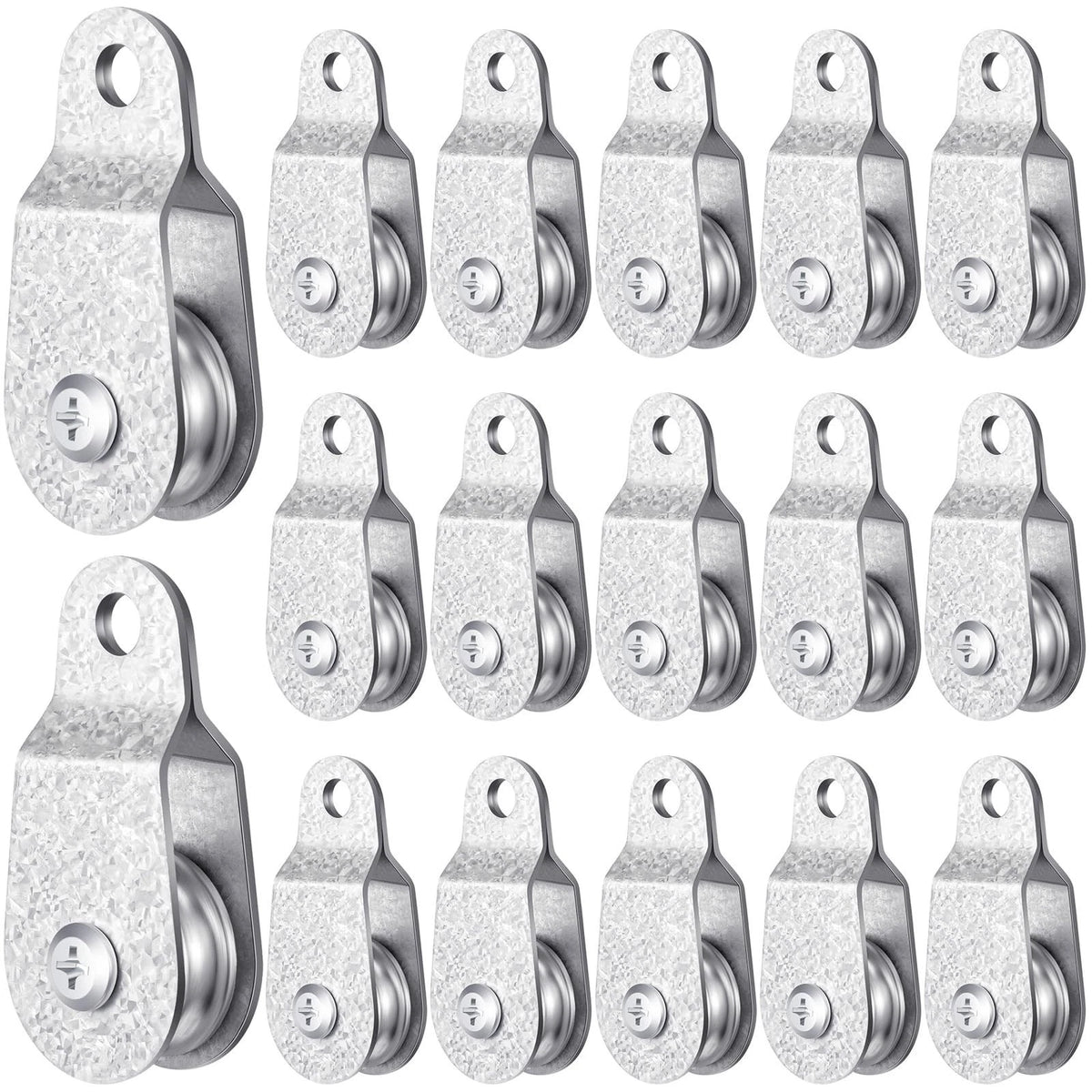 Yaocom 20 Pcs Single Pulley Block Wheel Bearing Inside Cable Roller Single Sn...