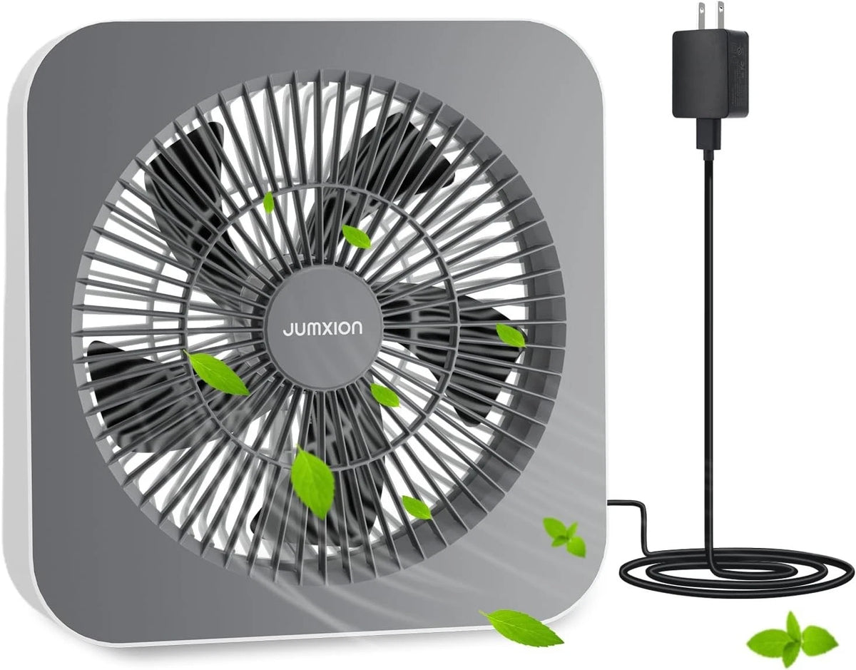 10 inch Box Fan Small Window Fan W/ 3 Speeds 8HRS Timer Function Quiet Square