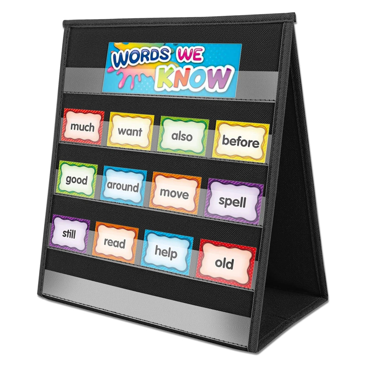 Desktop Pocket Chart, Tabletop Teaching Classroom Pocket Charts Double-Side