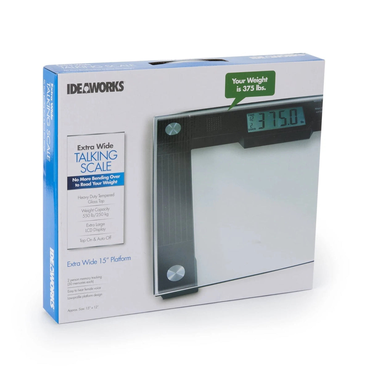 JB5824 Extra Wide Talking Scale-Visual & Voice Display Scale- 550 Pounds Max-Tam