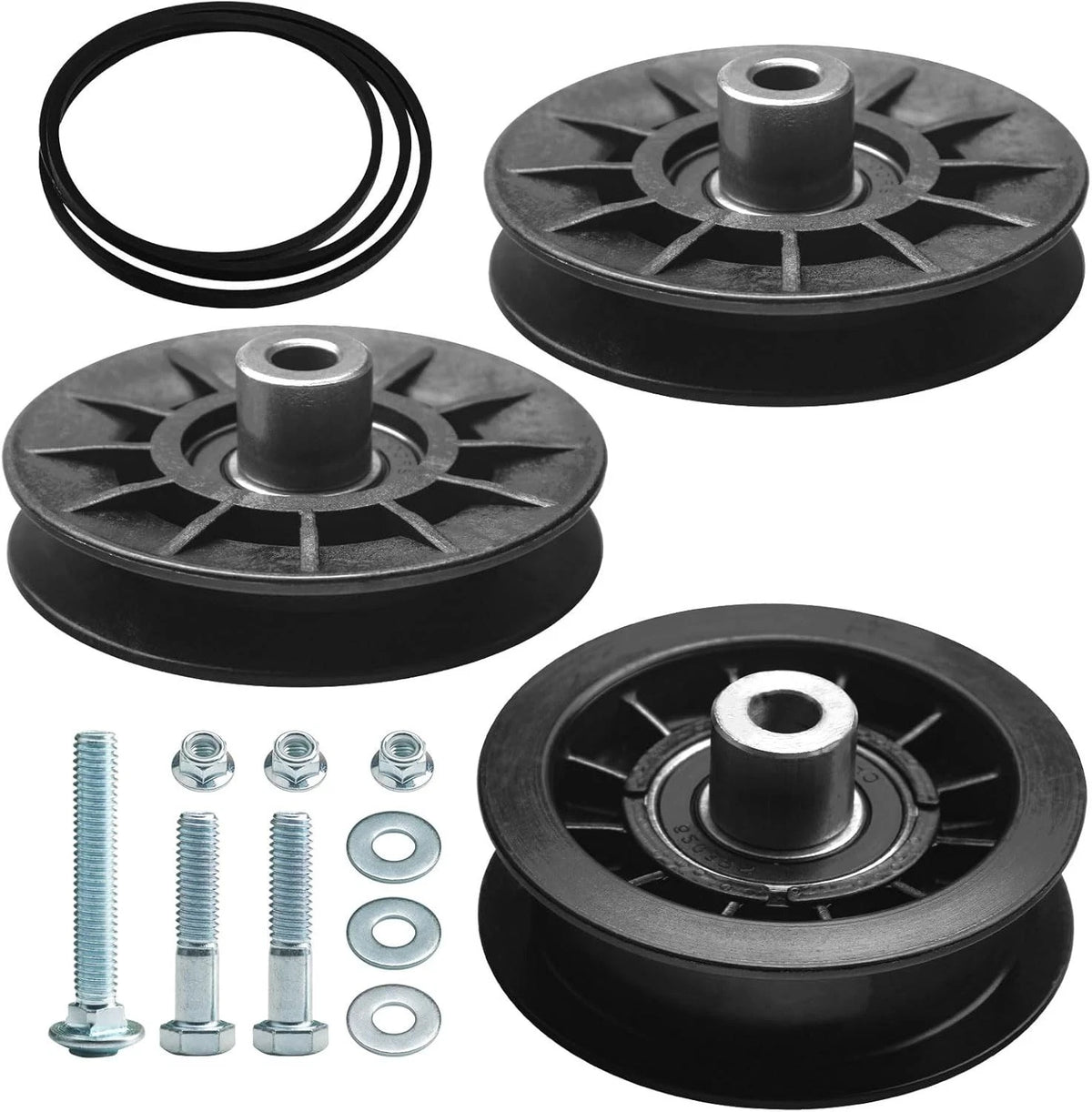 2 Pack 532194326 V-Groove Idler Pulley & 532194327 Idler Pulley & 532130969 Belt