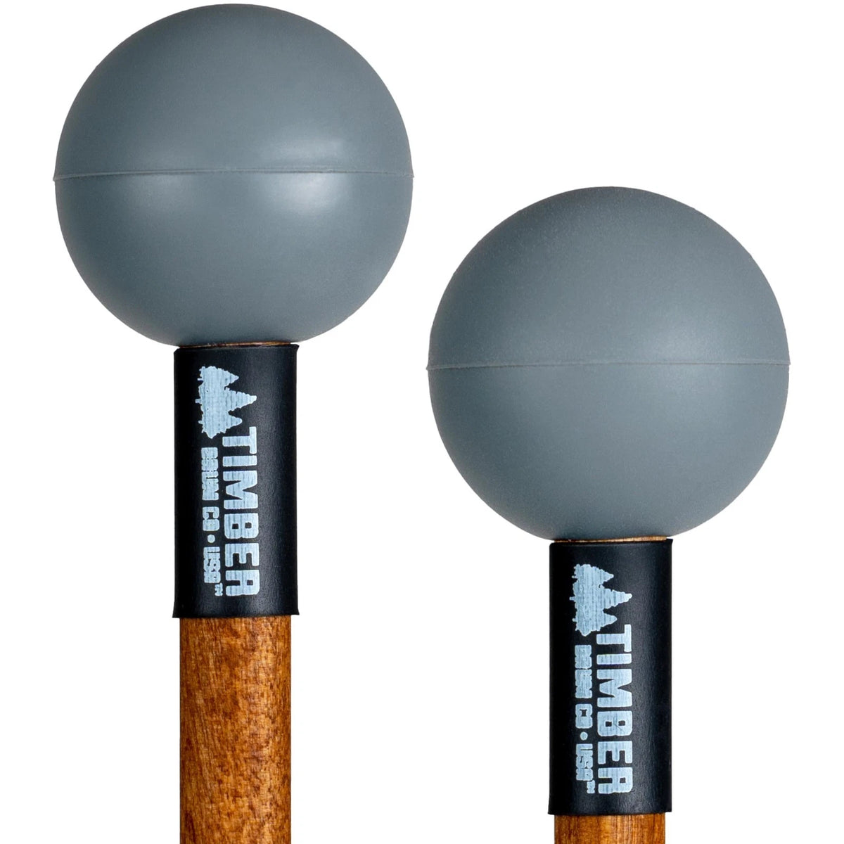 Timber Drum Co. Percussion Mallets — U.S.A. ASSEMBLED — Single Pair, Gray