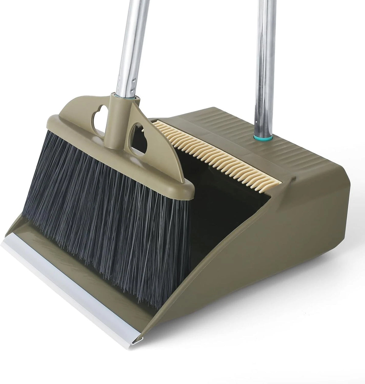 Upgrade Broom with Dustpan Combo Set,48'' Long Handle Stiff Broom Bristles