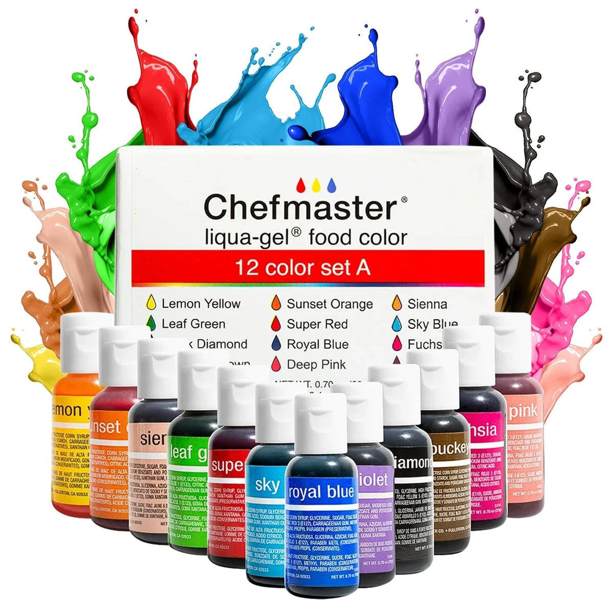- Liqua-Gel Food Coloring - Fade Resistant Food Coloring - 12 Pack - Vibrant,...