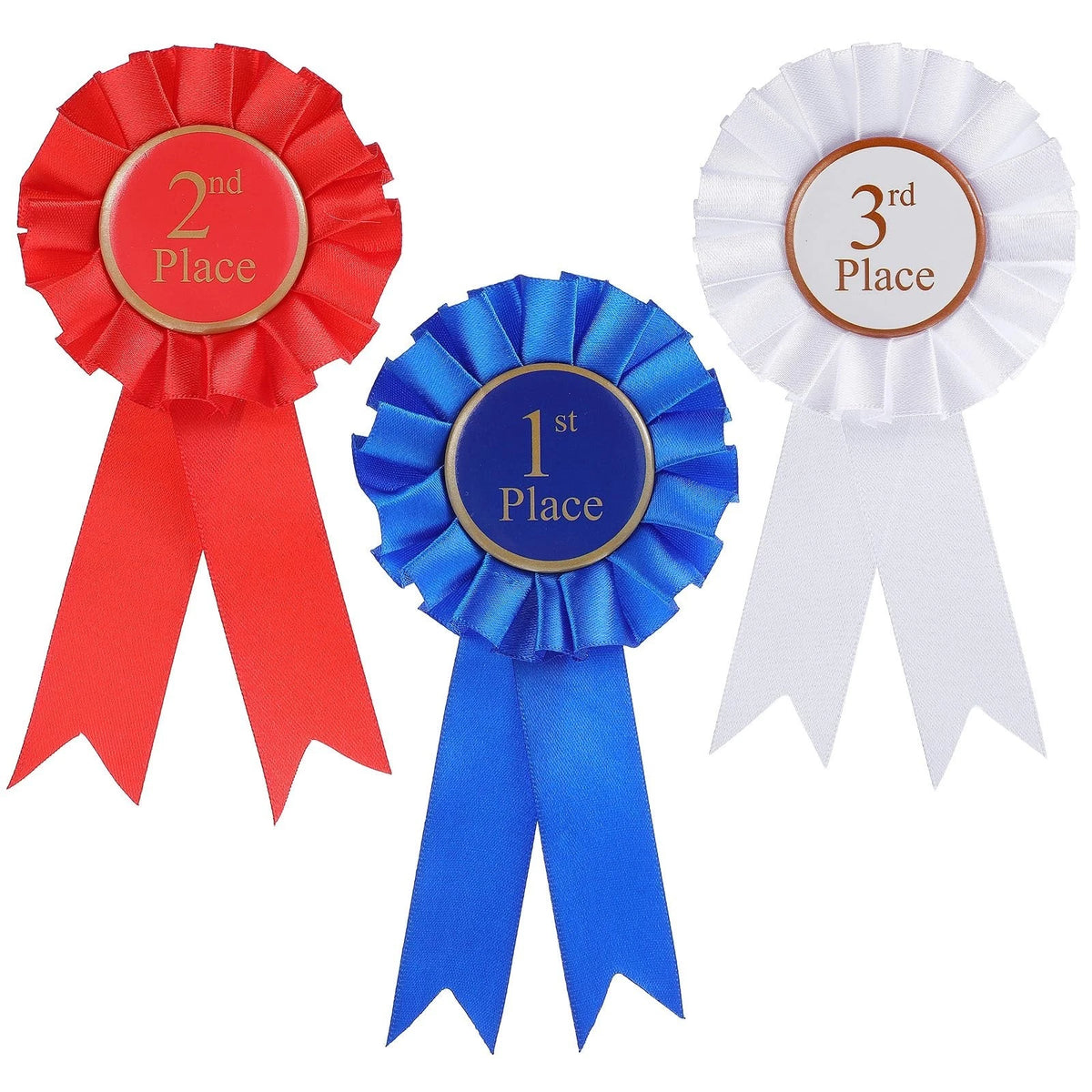 3Pcs Award Ribbons Rosette, First Place Ribbon 1St 2Nd 3Rd Place Medals Prize Ri