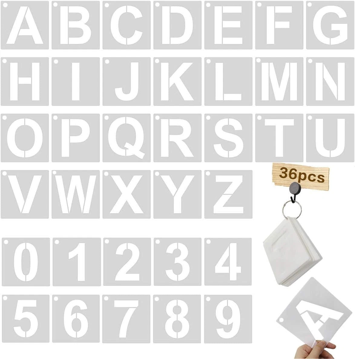 3 Inch Letter Stencils Kit Reusable Plastic Letters and Numbers Stencil Set NEW