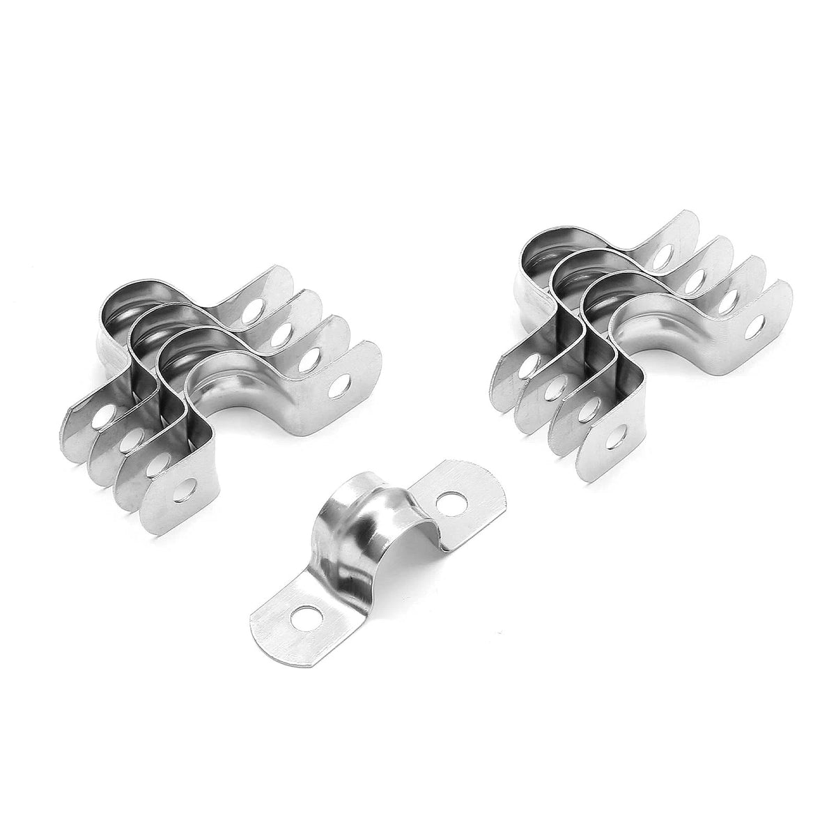 20Pcs 3/4 Inch Stainless Steel Conduit Clamps, Two Hole Strap U Bracket Rigid Pi