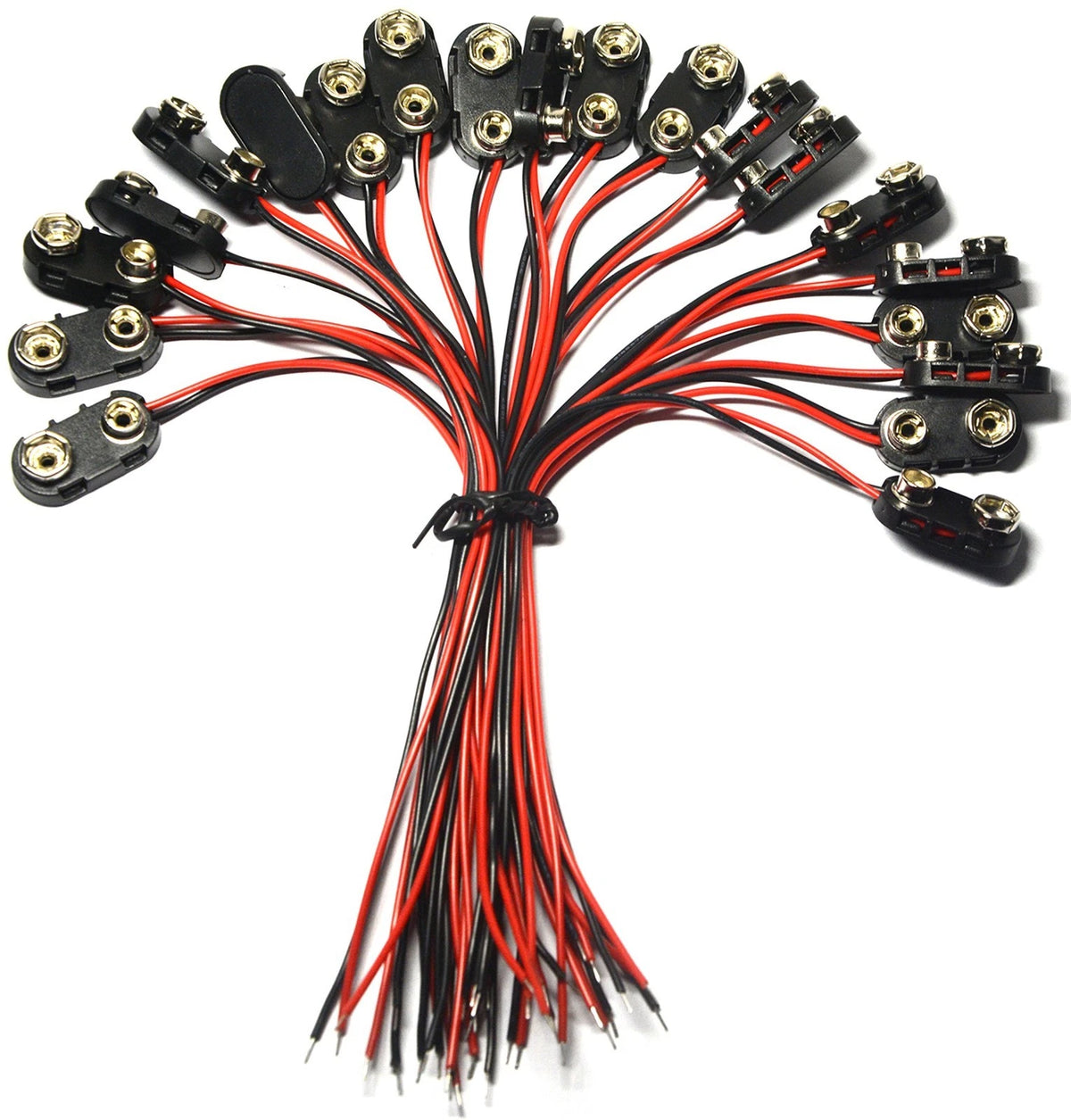 20 Pcs 9V I Type Battery Snap Connector 9 Volt Clips Connector...