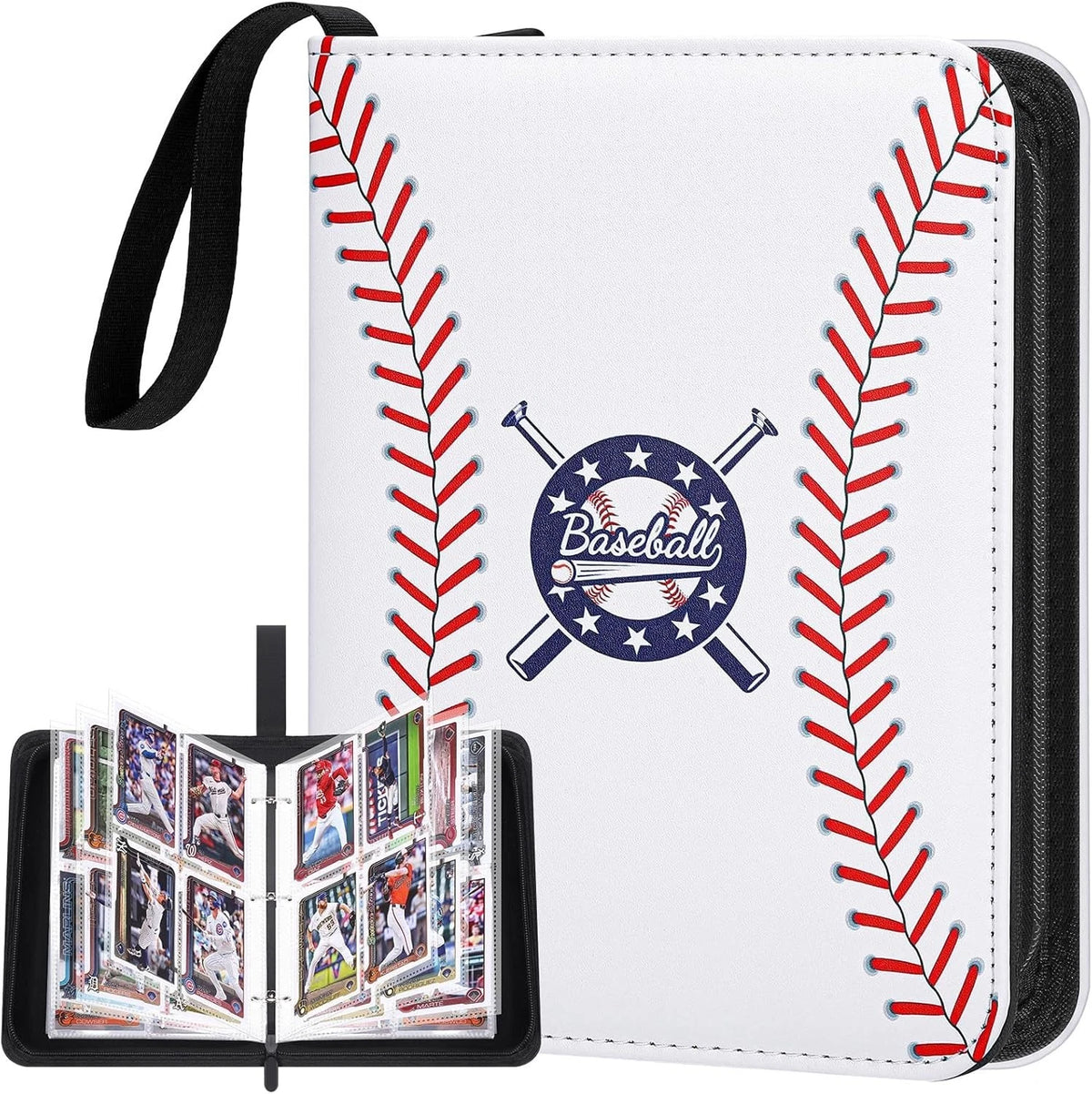 Baseball Card Binder 440 Pockets, Trading Card Album with Sleeves, Sports Card B