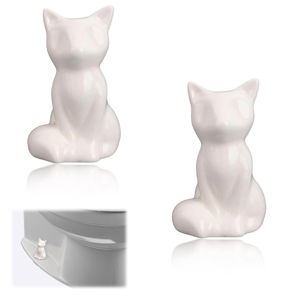 2Pcs Ceramic Toilet Bolt Covers, Cute Cat Toilet Bolt Caps Decorative Accessory
