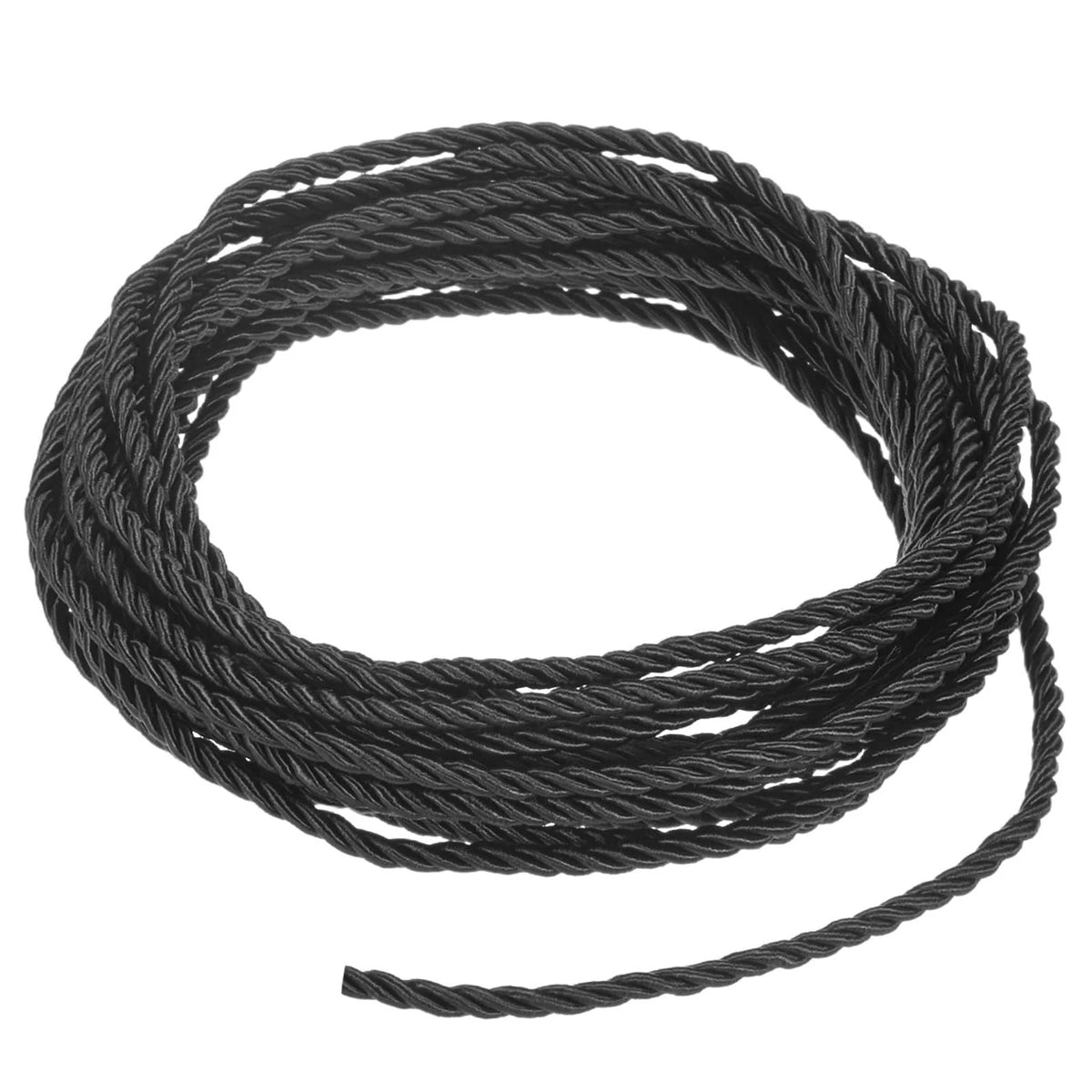 5 Yards Twisted Rope Trim⭐3mm/0.12 in Black Soft Polyester ⭐Twisted Silk Rope⭐⭐