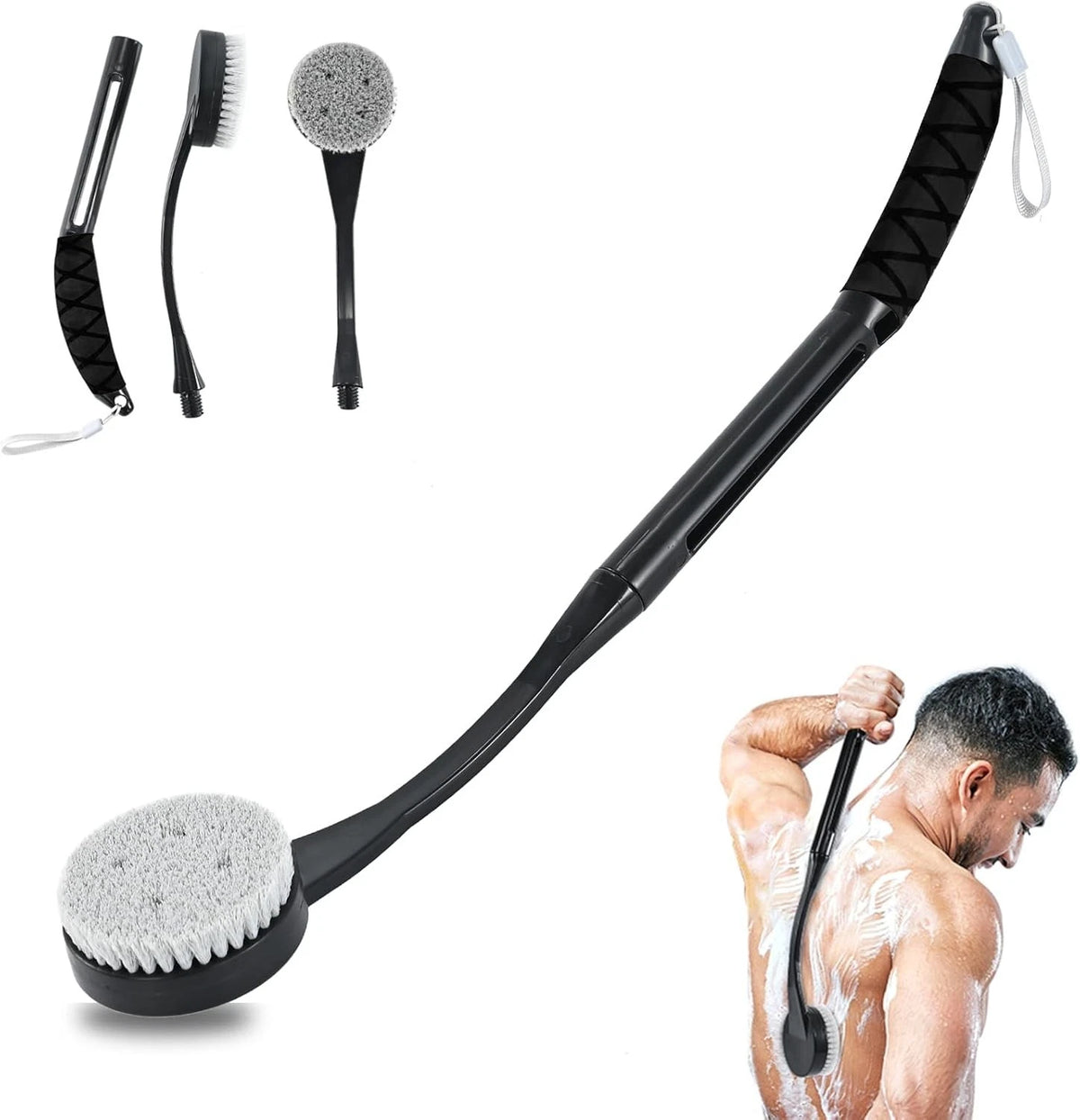 Back Scrubber for Shower 20.5 Bath Brush Long Handle for Deep Cleaning Back...