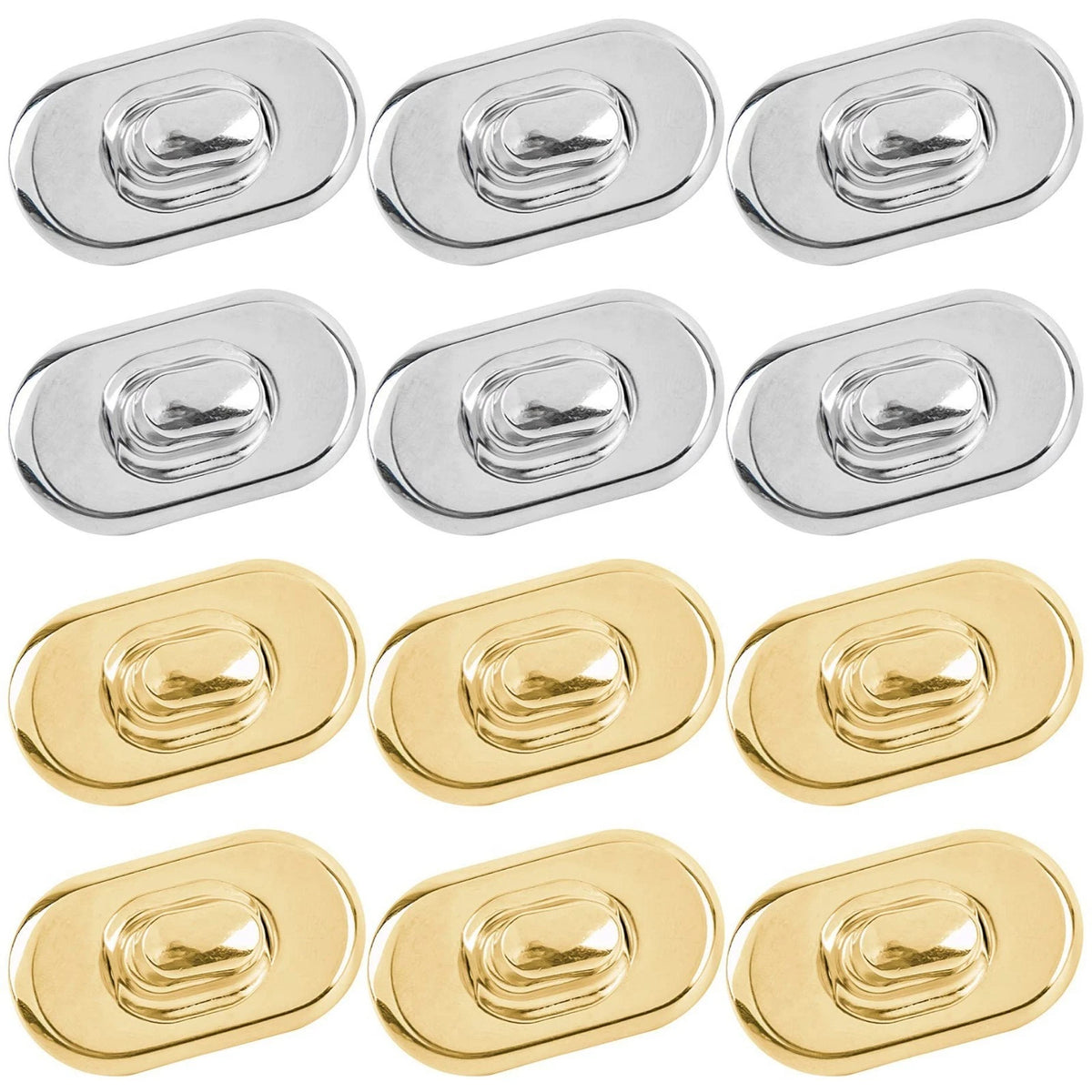 Silver & Gold Turn Lock Clasp Hardware Purse Closure Latches 12 Pack Purse