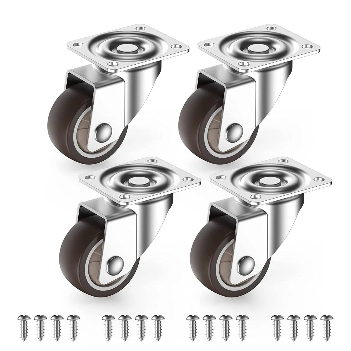 1 inch Small Caster Wheels for Furniture Low Profile Casters Set of 4 ...