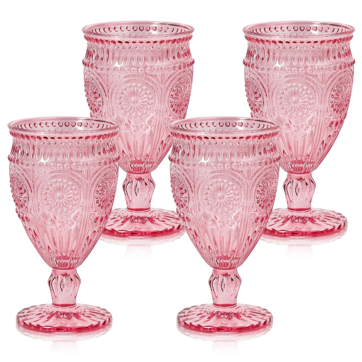Wine Goblets, Goblet Glasses, Pink Goblets, Wine Glasses Set of 4, Pink Glasses