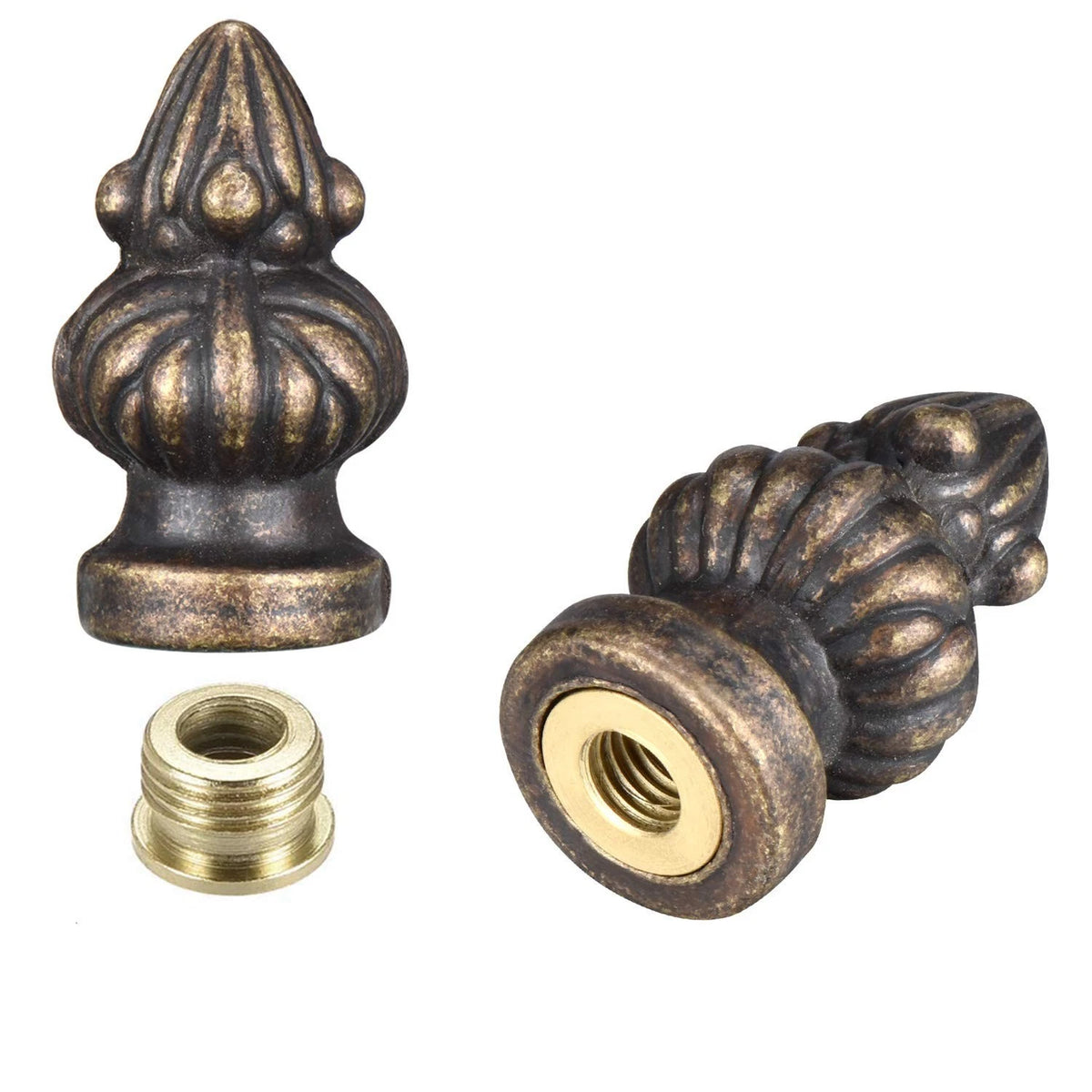 2 Packs Lamp Finial Cap Knob Lamp Decoration for Lamp Shade Antique Brass