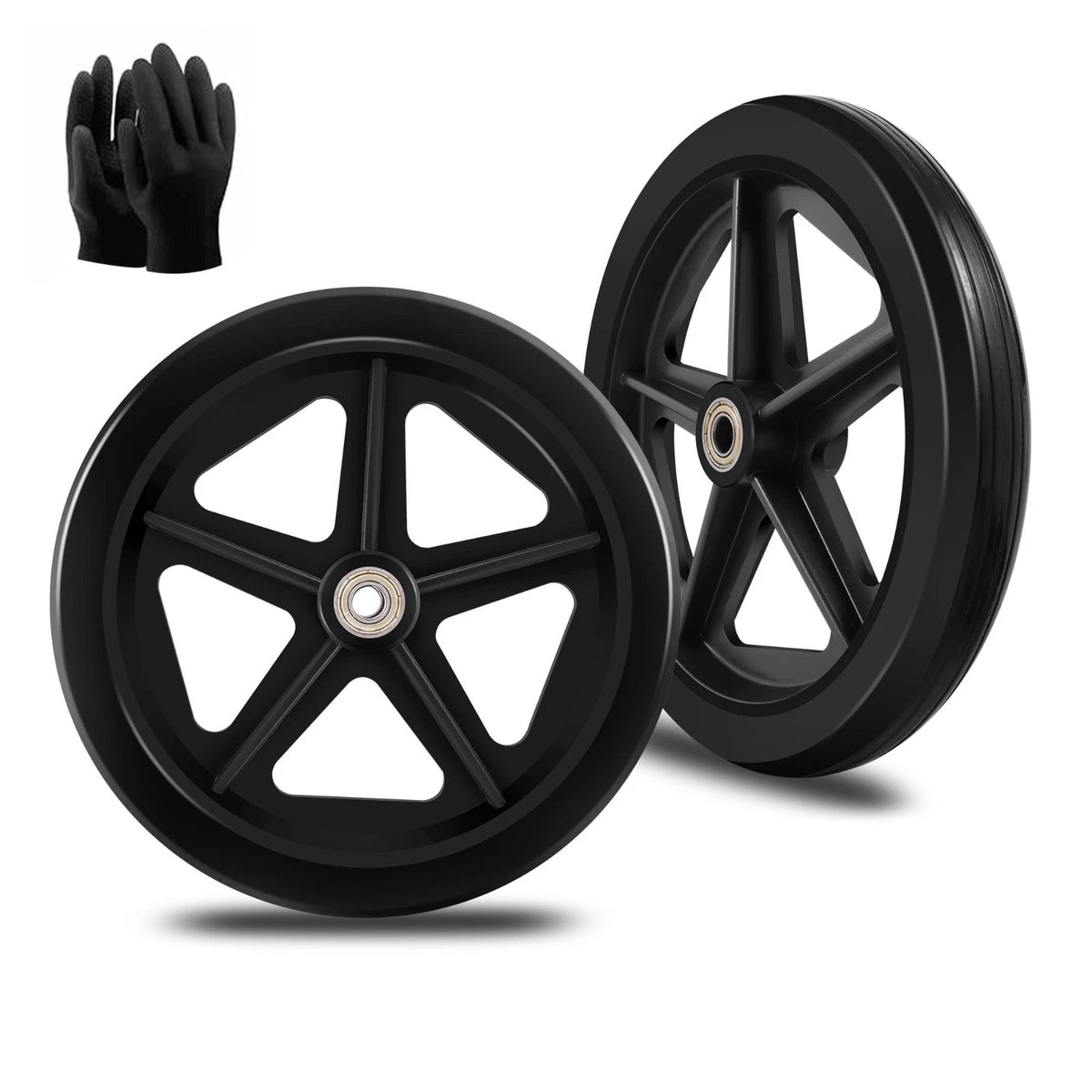 2Pcs 8 Inch Replacement Wheelchair Wheels for Walkers - Environmentally Friendly