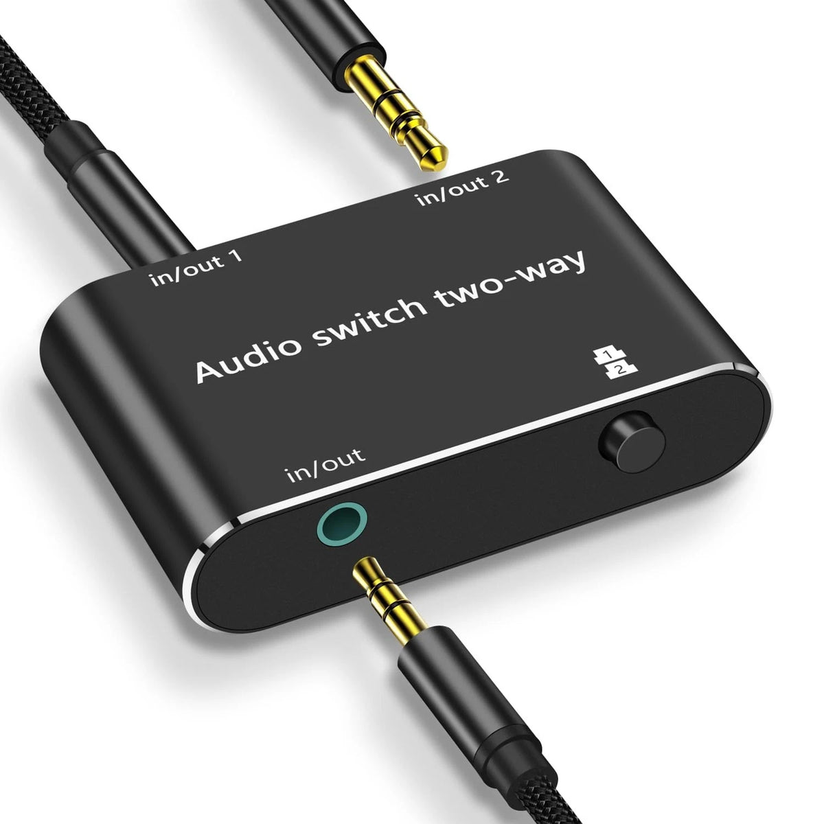 Audio Switch 3.5mm Bi-Direction Manual Selector Splitter 2 in 1/1 in 2 Out