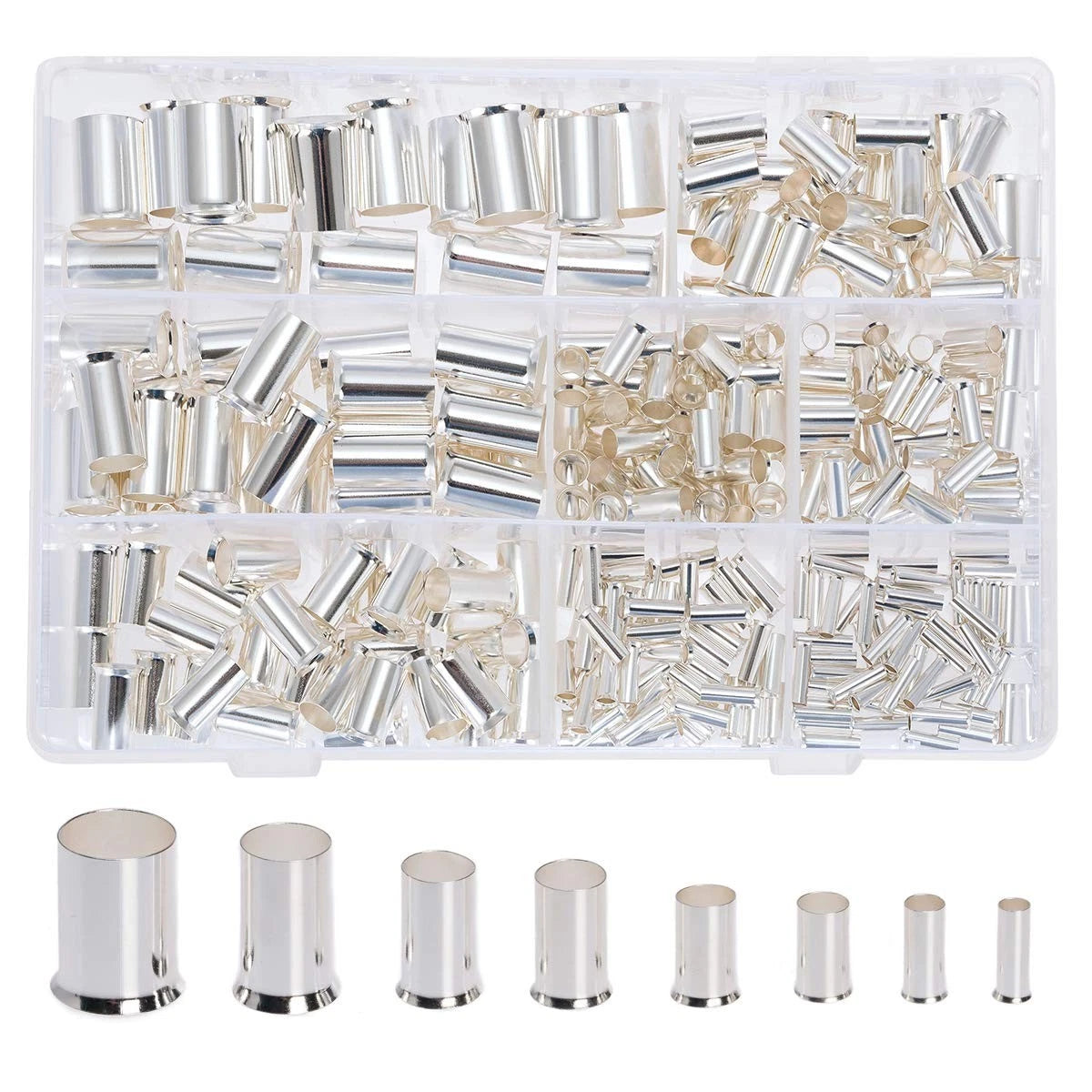 300Pcs 12 10 8 6 4 2 1/0 2/0 Wire Ferrule Tinned Copper Crimp Connector Electric