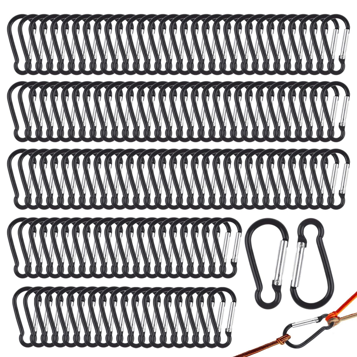 Carabiner Aluminum Alloy Spring Snap Hook 300 Pcs 2