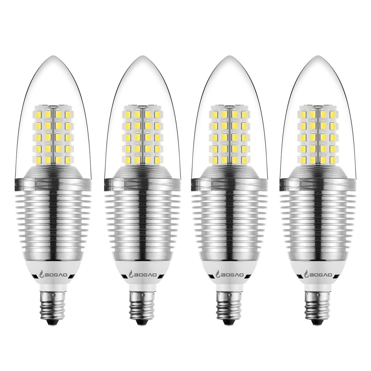 (4 Pack) LED Candelabra Bulb, 12W Daylight White 4 Count (Pack of 1),