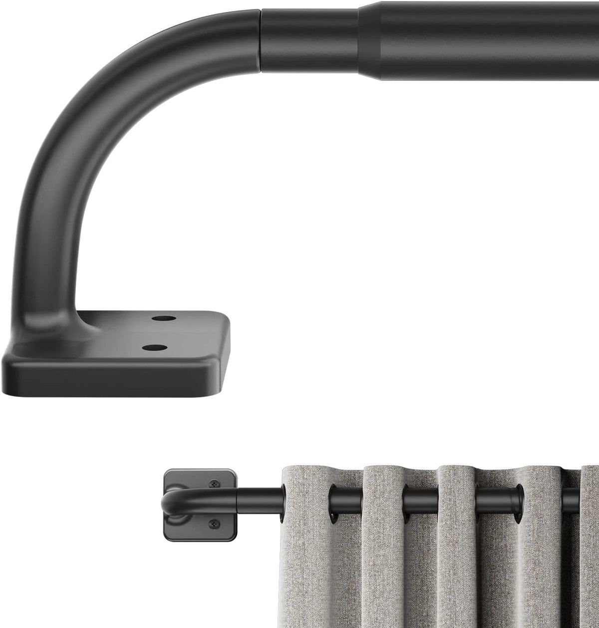 Curtain Rods for Windows 36 to 60 inch 5/8 Blackout Wrap Around Curtain Rod