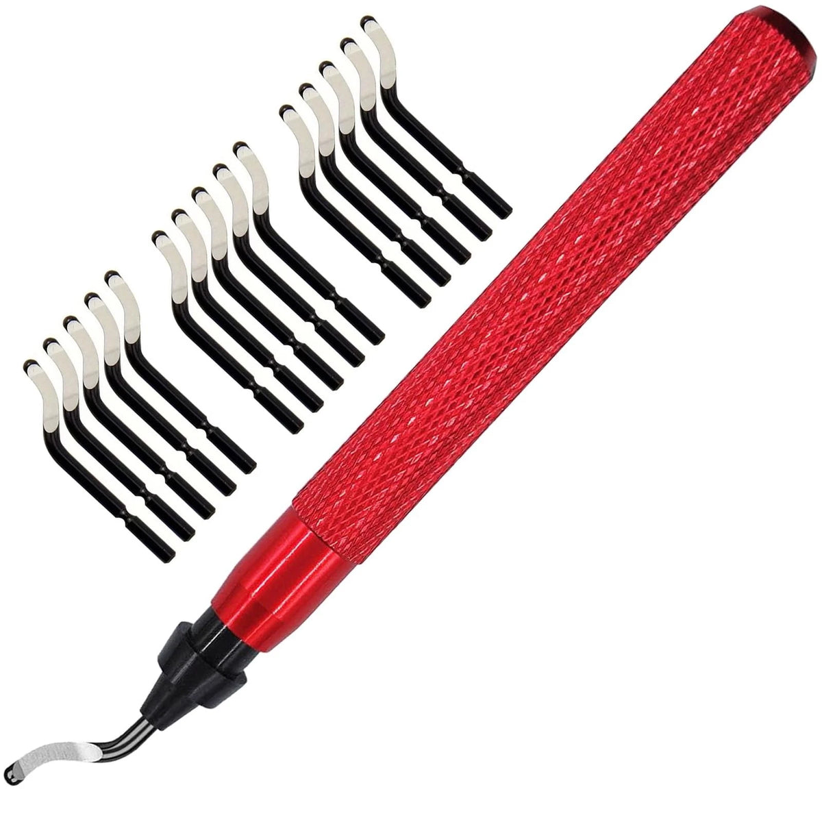 Premium Deburring Tool with 15 Pcs High Speed Steel Swivel Blades Deburring Tool