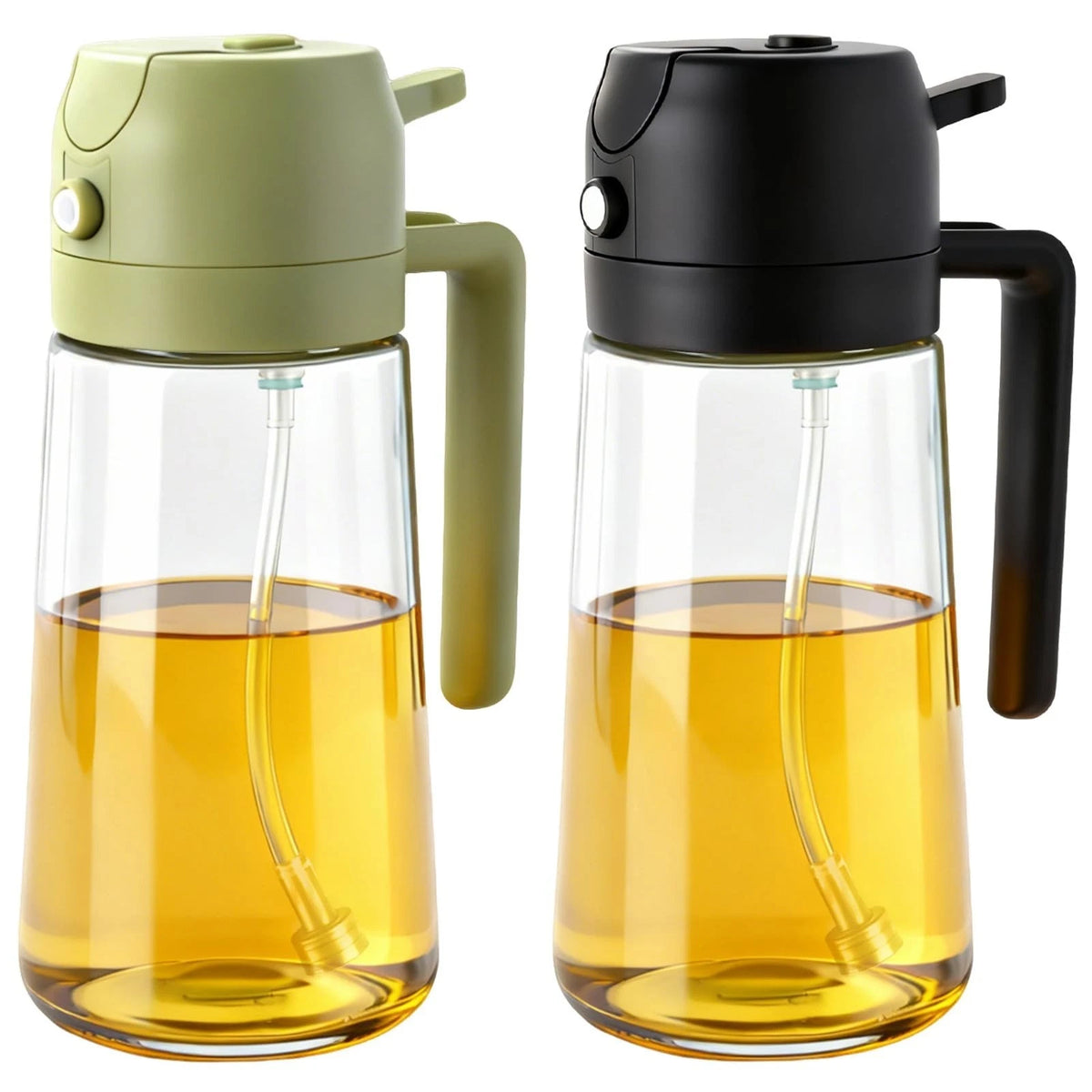 2PCS Glass Oil Sprayer Bottle 16oz Cooking Mister for Air Fryer BBQ Salad