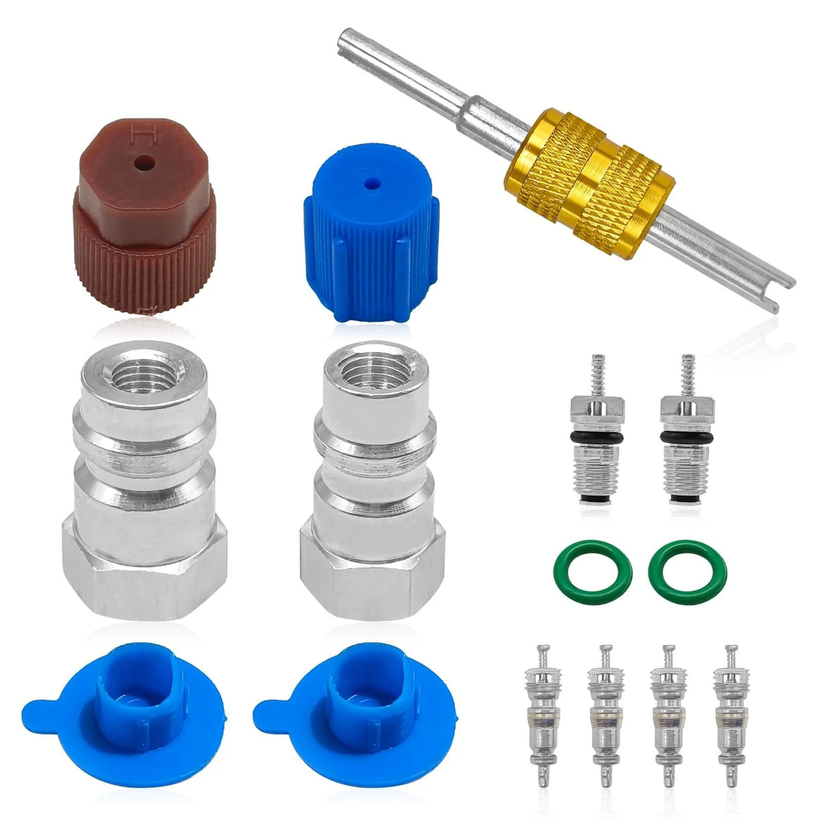 R12 to R134A Conversion kit, AC Retrofit Fitting Adapter Kit,R12 R22 to R134A Hi