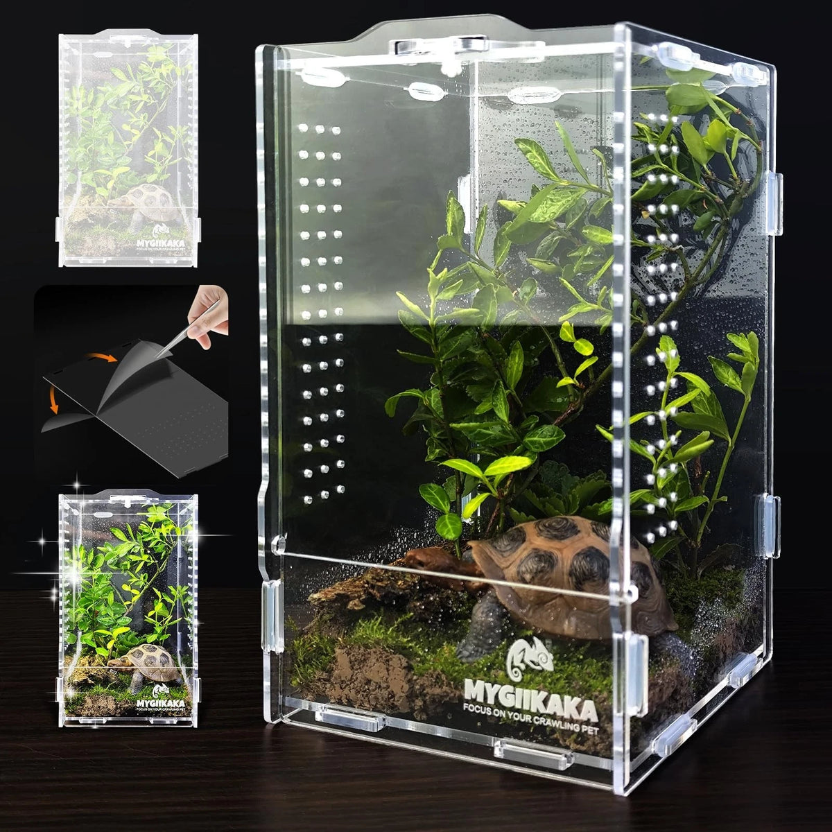 Acrylic Jumping Spider Enclosure,Reptile Enclosure,Bug Habitat, for Small Tre...