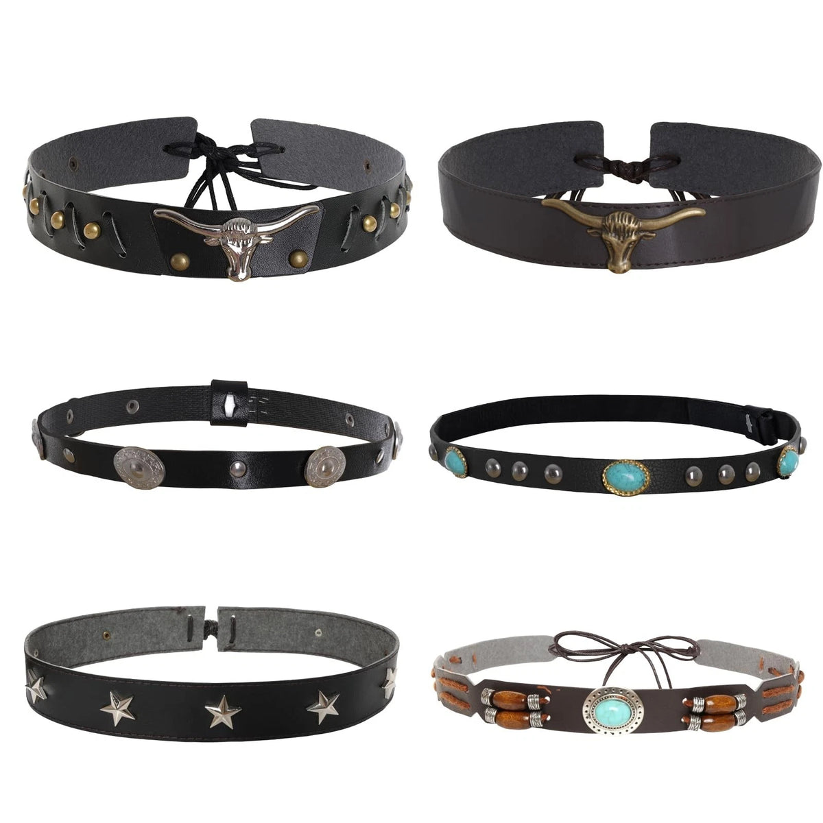 choyaxo 6 Pcs Cowboy Hat Band Ethnic Western Hat Bands Cowboy Hat Belt for Women