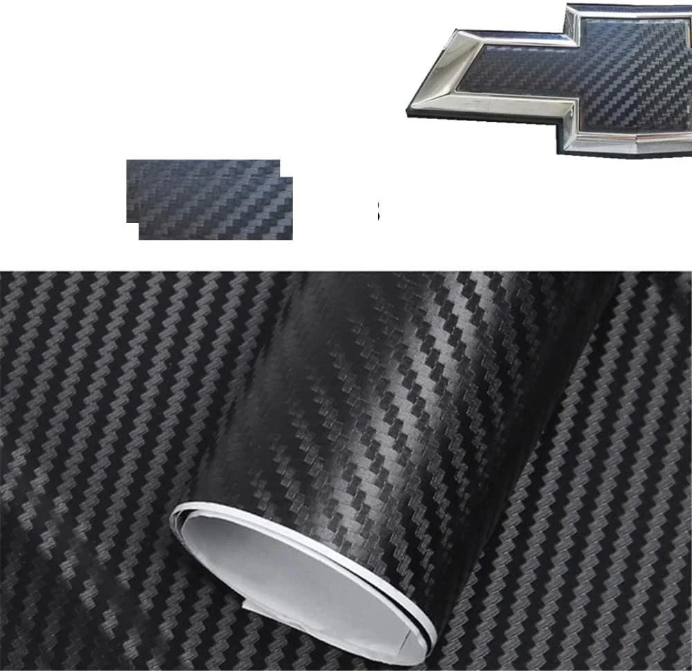 XYC Compatible with Chevrolet 2 pcs Carbon Fiber for Chevy Bowtie Emblem Over...
