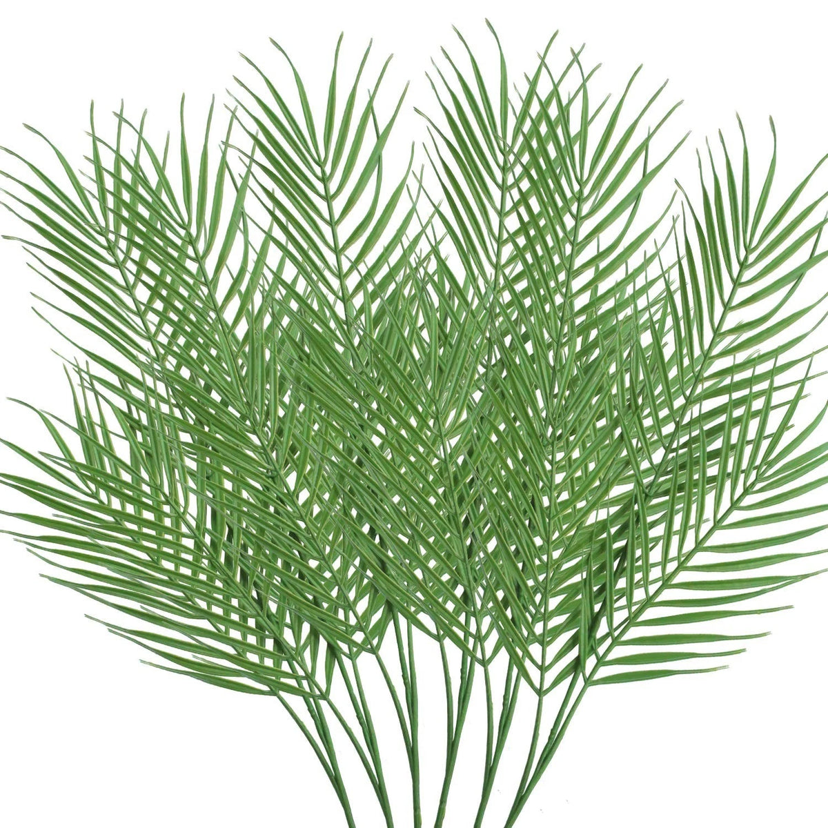 18 Branches 27 Inch Artificial [Palm] [Leave]S 6 PCS Large Faux / Fake Green