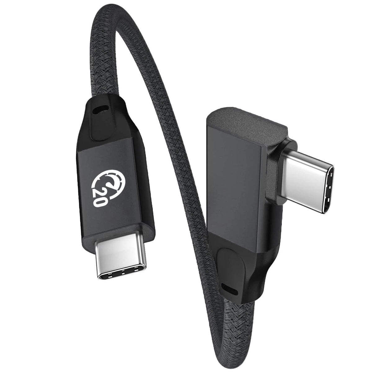 Right Angle USB C Cable 6 inch 0.5ft Short USB C to USB C 90 Degree Cable 100...