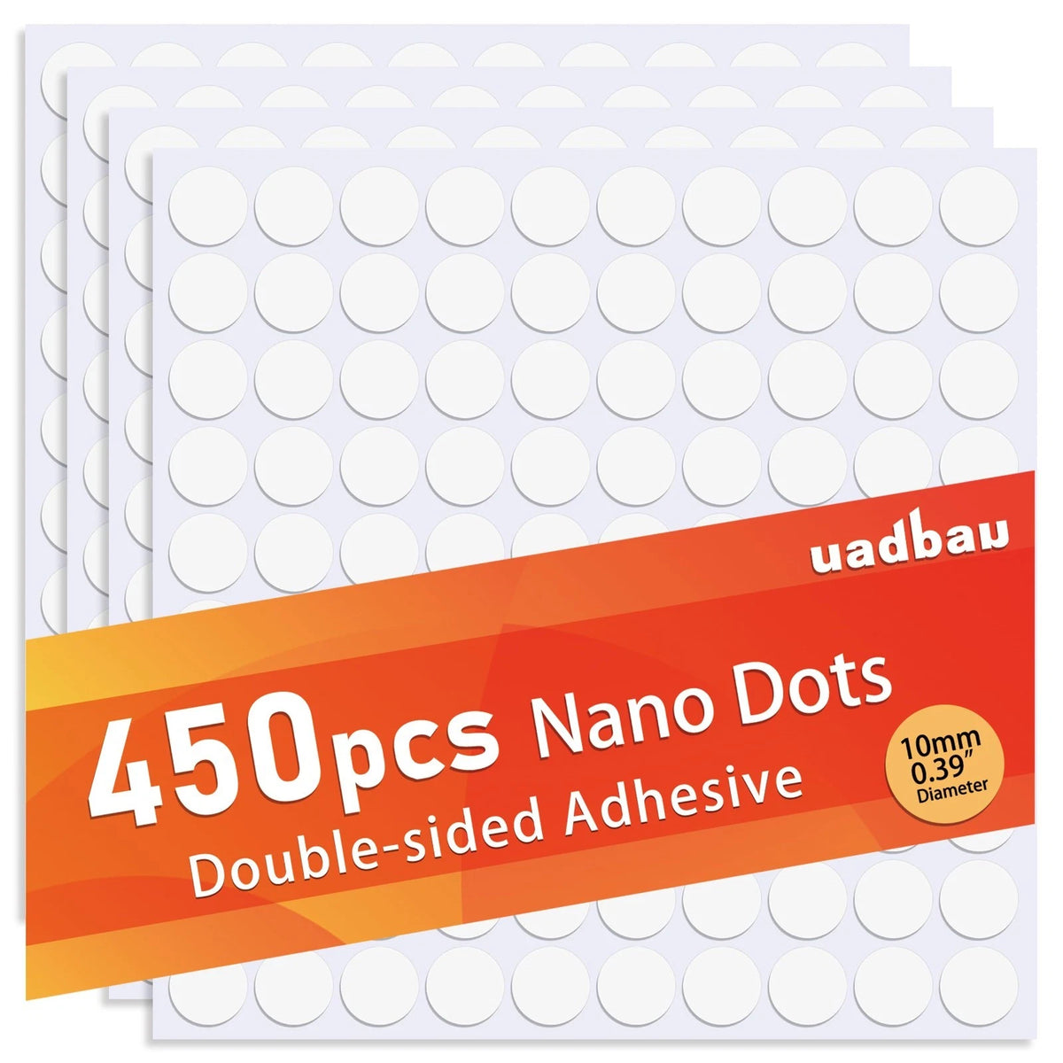 uadbau 450 Pcs Museum Putty Sticky Tack Double-Sided Tape Sticky Dots, 10mm/0...