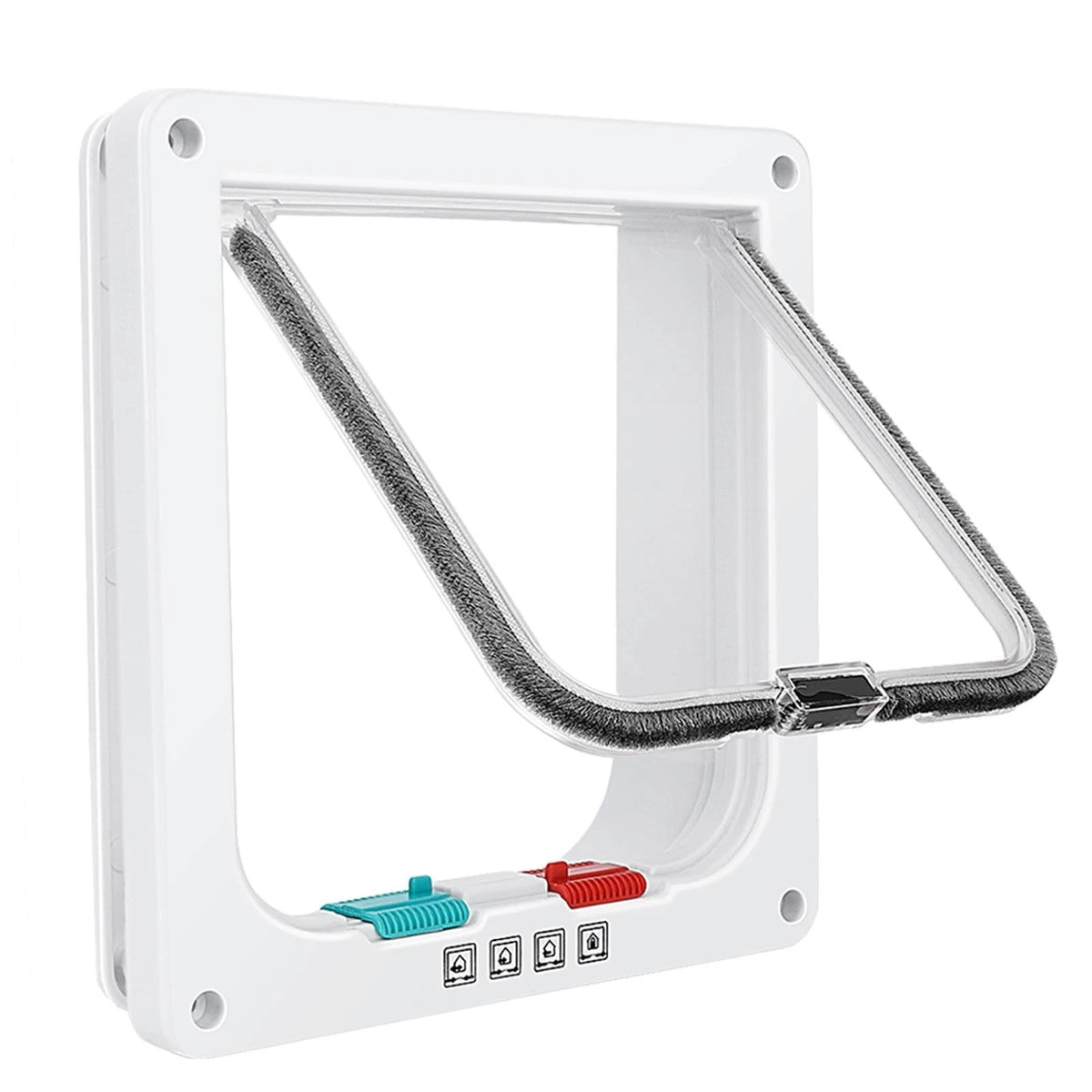 Thin Cat Door for Windows Pet Doors and Sliding Door Safety Pet Door with 4 Way