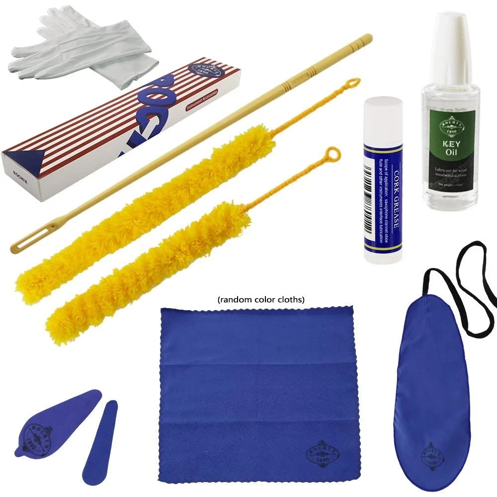 Flute Cleaning Kit with Swab, Cloth, Brush, Oil, Cork Grease, and Cleaning Rod